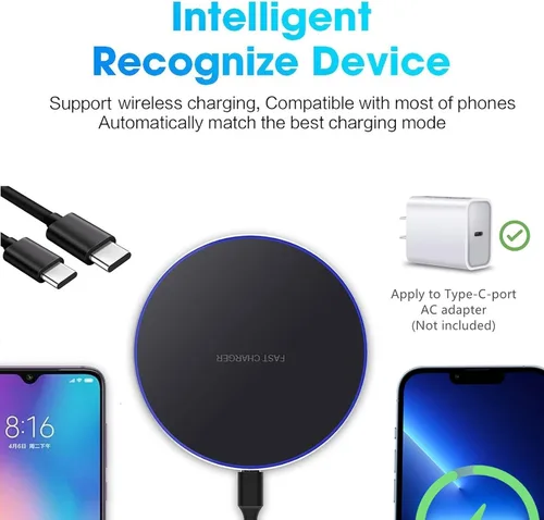 Vista 5 de Almohadilla de carga inalámbrica rápida de 20 W, estación de carga inalámbrica para teléfono compatible con iPhone 17