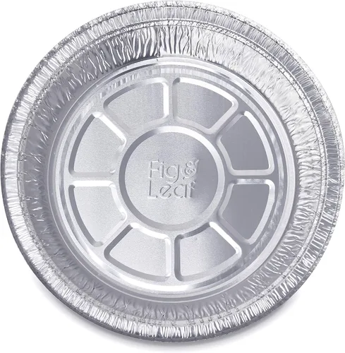 Vista 5 de Fig & Leaf Paquete de 40 sartenes redondas de aluminio prémium de 6 pulgadas con tapas de cúpula de plástico, lata de aluminio desechable para asar