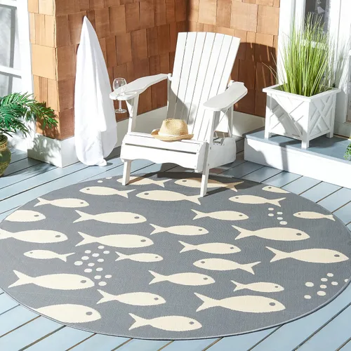 Vista 45 de SAFAVIEH Alfombra lavable para exteriores, colección Patio de 2.3 x 12 pies, color azul y beige, no desprende pelusa y fácil de limpiar, ideal