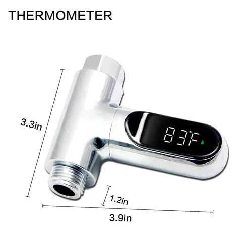 Vista 2 de Termómetro de ducha, indicador de temperatura de agua con pantalla LED 360 para baño de bebé