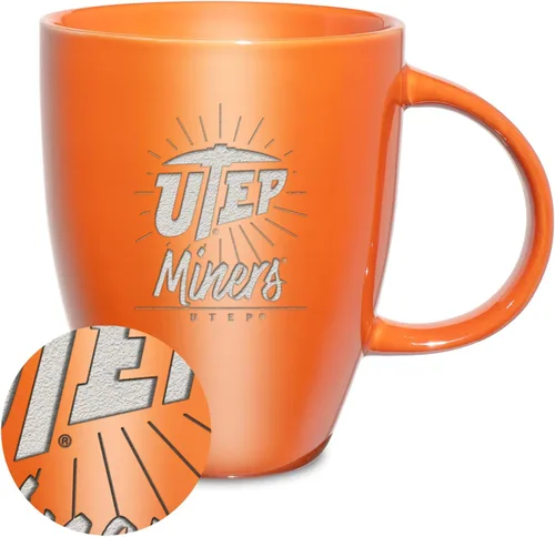 Vista 54 de Rico Industries - Taza de lustre cerámico con grabado láser de la NCAA de 18oz - Café-Té