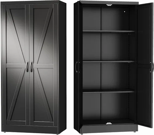 Vista 13 de GAIOUS Gabinete de despensa de 75.2 pulgadas de alto, gabinete de Blanco
