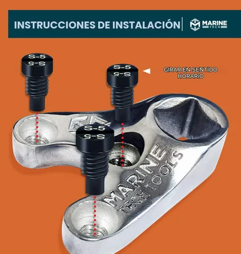 Vista 8 de Marine Tech Tools - Llave de pasador Mercury de 1.220 in (AMT0021), llave de pasador fuera de borda ajustable con pines S-5, herramientas fueraborda