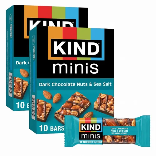 Vista 9 de KIND Minis, almendras y sal marina de caramelo, 0.7 onzas (paquete de 10)