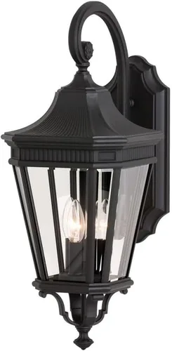 Vista 2 de Generation Lighting OL5400BK Cotswold Lane - Farol de pared para iluminación de patio al aire libre, negro, 1 luz
