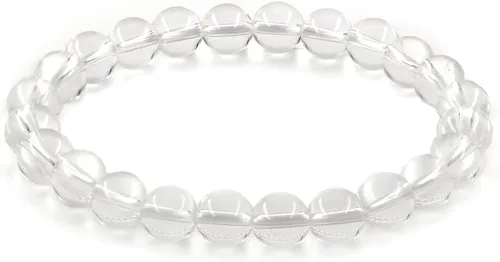 Vista 24 de Clearain Pulsera de Gemas Naturales 8 mm con Cuentas Redondas de Chakra, Cristal de Energía para Reiki, Curación Elástica y Elástica de 7 Pulgadas