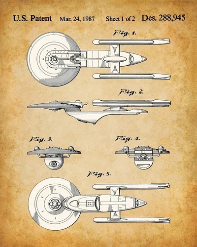 Vista 5 de Star Trek Original USS Enterprise - Juego de cuatro fotos (8 x 10) sin marco, hace una gran decoración de cueva de hombre y regalo por menos de $20
