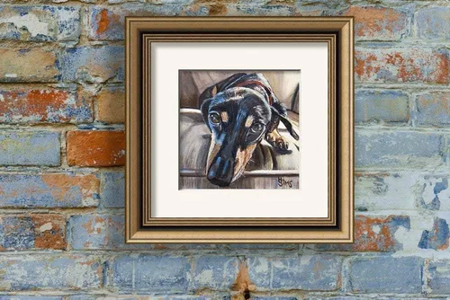 Vista 5 de Dachshund Dog Art Giclee Print Animal Artwork Gallery Wall Decor, Gifts, Mat Option