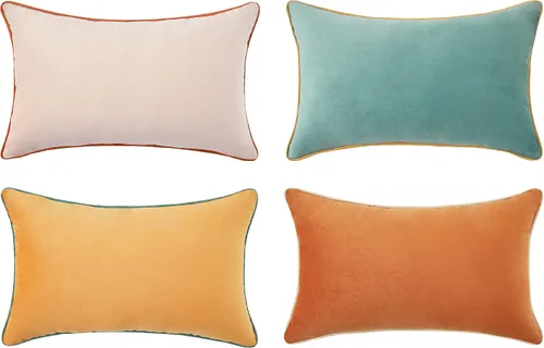 Vista 32 de MONDAY MOOSE - Juego de 4 fundas de cojín decorativas de terciopelo suave, diseño moderno de doble cara; mezcla y combina, rellenos de almohada