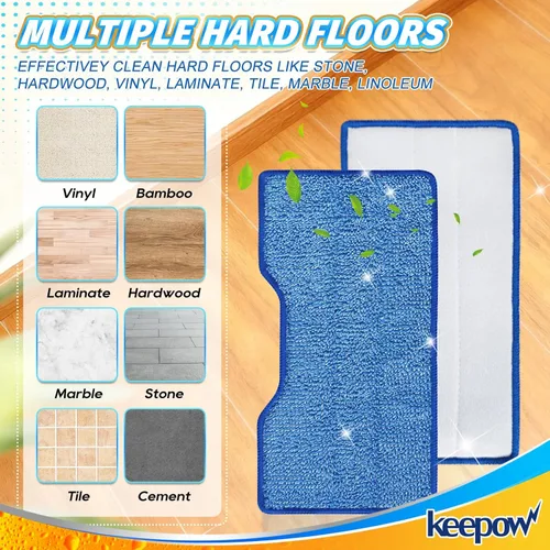 Vista 8 de KEEPOW Recambios de paños de fregona reutilizables Compatibles con Shark VACMOP VM252 VM200 VM401 VM180 VM252GN VC205 VM250 Aspiradora sin cable