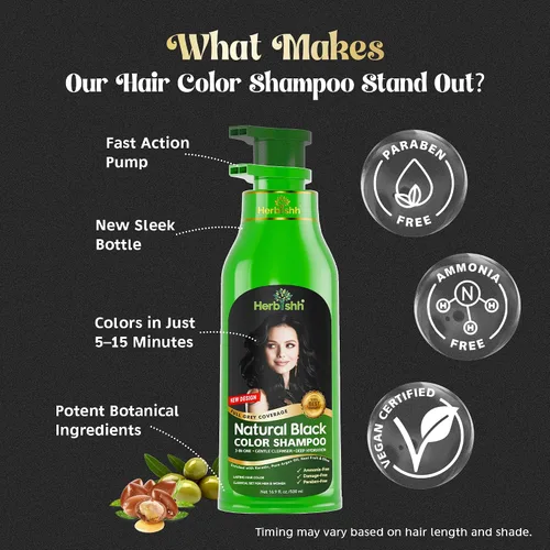 Vista 4 de Paquete combinado – 2 unidades de champú de color de cabello Herbishh + 1 máscara de cabello intenso de argán – Tinte para cabello gris de larga