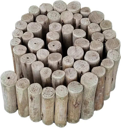 Vista 2 de Forever Bamboo Tronco sólido de madera de eucalipto natural para paisajismo, bordes, césped, jardín, vallas, bordes, 72 pulgadas de largo x 6