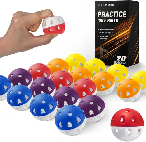 Vista 11 de Pelotas de golf de práctica resistentes al desgaste (paquete de 20), alta visibilidad para un fácil seguimiento, vuelo limitado, diseño de pelotas