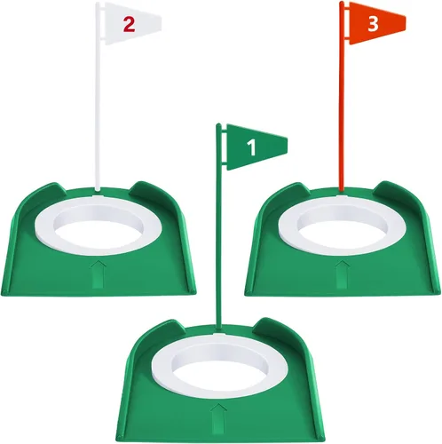 Vista 10 de Sotiff Práctica de práctica de golf con agujero de copa, accesorios de golf, putters de entrenamiento con bandera de plástico para adultos, oficina