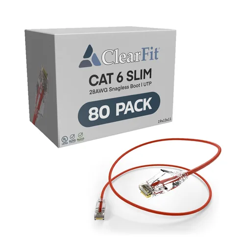 Vista 135 de UNC Group - Paquete de 10 cables de conexión Ethernet Cat6 28AWG de 1 pie, red, arranque transparente, Internet Cat 6, clasificación para centro