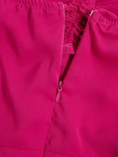 Vista 6 de Floerns - Vestido corto acampanado de verano para mujer, con cordón ajustable, escote de corazón y manga abullonada