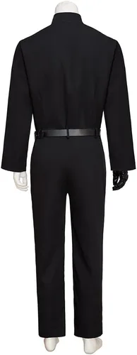 Vista 6 de Disfraz de cosplay de Luke para hombre, uniforme negro, disfraz de Jedi para Halloween