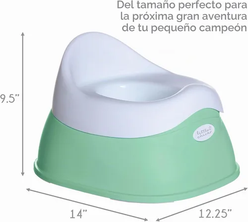 Vista 2 de Little Chicks Silla de inodoro de entrenamiento para ir al baño fácil de limpiar con protector contra salpicaduras integrado, base antideslizante