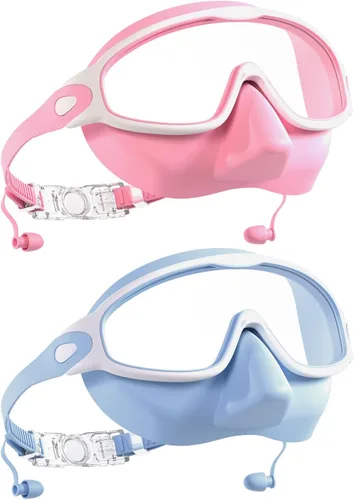 Vista 14 de Aegend Gafas de Natación con Cubierta Nasal para Adultos, 2 Unidades de Gafas de Natación de Visión Amplia Antiempañamiento/UV Sin Fuga para Hombres