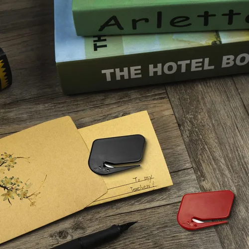 Vista 6 de Juego de 4 abrecartas con cuchilla de plástico, abridor de sobres, abridor de correo para sobres, paquete, corte de papel, abridor de cartas seguro