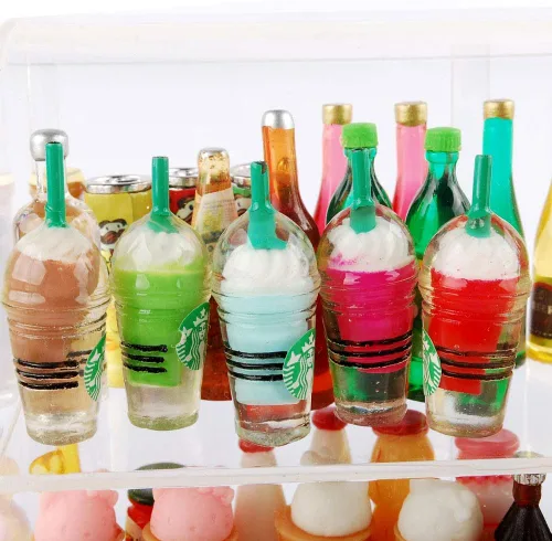 Vista 3 de NWFashion Miniatura 1:12 Bebidas Botella Taza Pastel Mix Random Toyset Playset (30PCS)