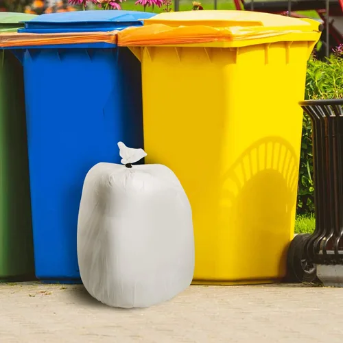 Vista 7 de Bolsas de basura biodegradables y compostables de 13 a 15 galones, bolsas de basura altas sin perfume para cocina, patio, césped, oficina