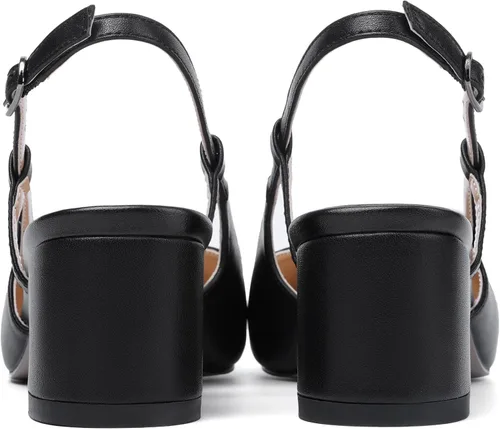 Vista 6 de Eldof Zapatos de tacón de bloque para mujer, tacones cuadrados con correa ajustable, zapatos de vestir de tacón bajo para mujer, boda, fiesta