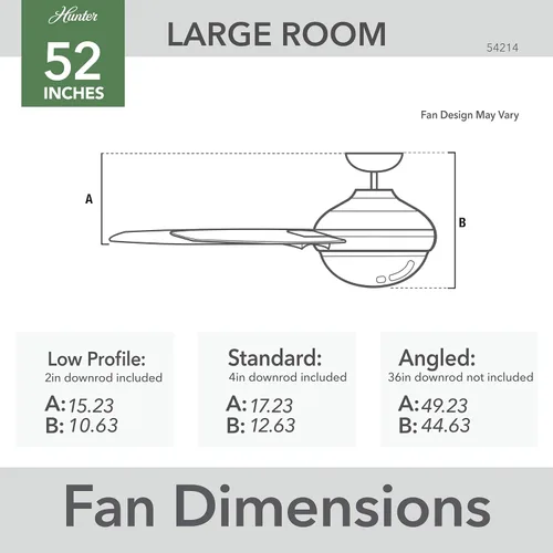 Vista 6 de Hunter Beck - Ventilador de techo para interiores, con luz LED, 52 pulgadas, níquel cepillado