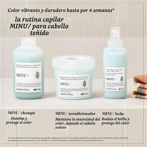 Vista 7 de Davines MINU/Champú, limpiador protector e iluminador para cabello teñido – Preserva la vitalidad y el brillo con café verde – Fórmula suave que