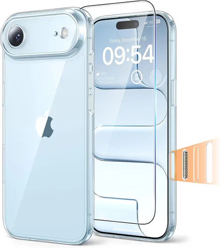 Vista 90 de TAURI Funda para iPhone 17, antiamarilleamiento con protector de pantalla, protección de grado militar, a prueba de golpes, delgada para iPhone 17