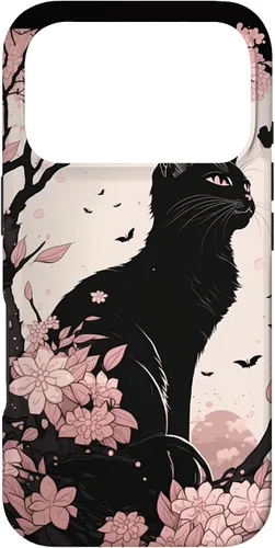 Vista 30 de Cute Pink Japanese Cherry Blossom Cat Aesthetic Case for iPhone 16