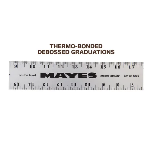 Vista 5 de Mayes 10207 - Regla de aluminio de borde recto de 24 pulgadas, regla resistente de 24 pulgadas con medidas métricas y estándar, borde recto