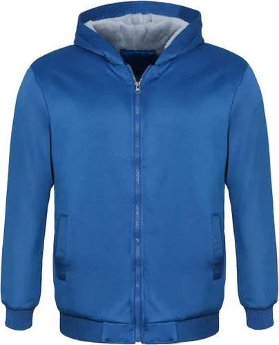 Vista 2 de JiangWu Abrigo con capucha y forro polar para mujer, chaqueta cálida gruesa para invierno, Negro