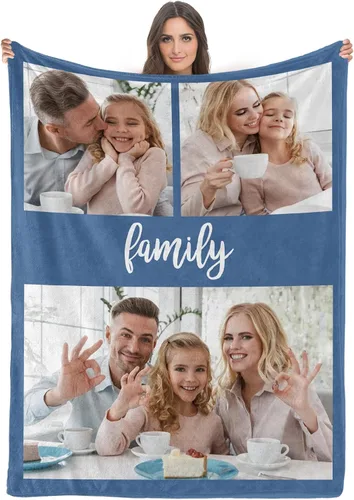 Vista 7 de Youltar Manta personalizada con fotos/texto, manta personalizada con fotos para familiares y amigos, Navidad, Halloween, cumpleaños, boda, regalos