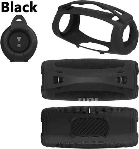 Vista 3 de JCHPINE Funda de silicona para altavoz Bluetooth portátil JBL Xtreme 3, soporte protector para JBL Xtreme 3, accesorios de altavoz Bluetooth Negro