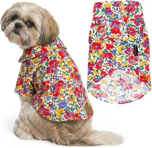 Vista 65 de Parisian Pet Camisa para perro de Amazonia - Ropa de algodón para perros pequeños - Elegante traje tropical para perros - Ropa ligera y suave