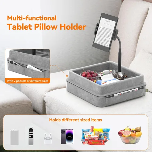 Vista 2 de KDD Soporte de Almohada para Tablet – Soporte de Almohada para iPad 360° Ajustable para Regazo, Cama y Escritorio – Base Suave para Tablet