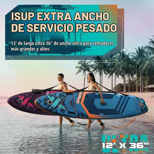 Vista 3 de UPWELL Tabla de remo extra ancha de 12 x 36 pulgadas, tabla de SUP 2+1 para adultos y adolescentes, tabla de SUP inflable con accesorios de primera