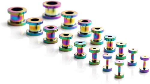 Vista 5 de Ruifan kit de 16 expansores de acero quirúrgico, 8 pares, 14 g - 00 g (1.6 mm-10 mm)