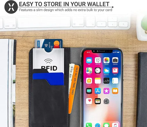 Vista 30 de SaiTech IT Juego de 10 fundas de bloqueo RFID, la mejor manera de proteger tus tarjetas del robo electrónico, diseño duradero, ligero y compacto