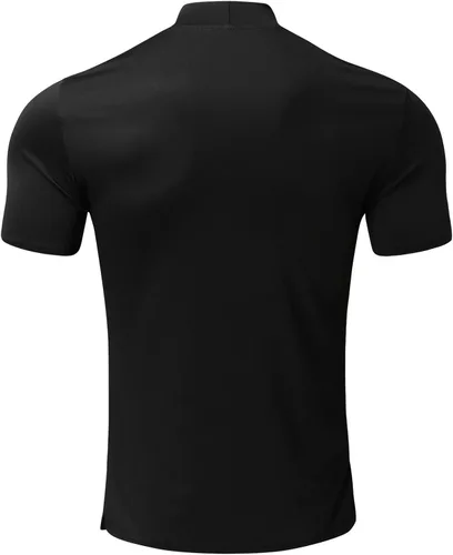 Vista 3 de Camisetas de manga corta para hombre, cuello alto, básicas, ajustadas, sin botones, camisetas de algodón elástico