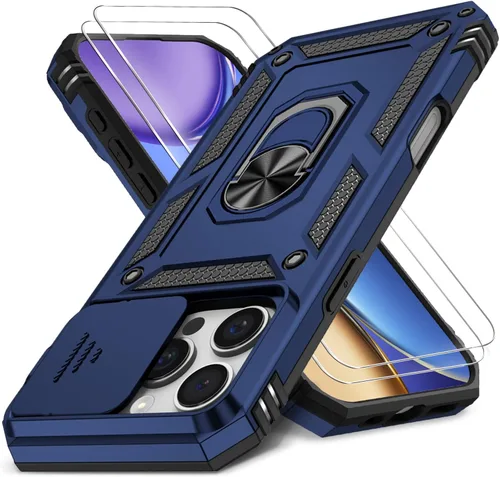 Vista 38 de Funda HakkTaoo para iPhone 13/iPhone 14 de 6.1 Pulgadas con Funda Deslizante para Cámara + Protector de Pantalla (2 Paquetes), Funda Protectora a