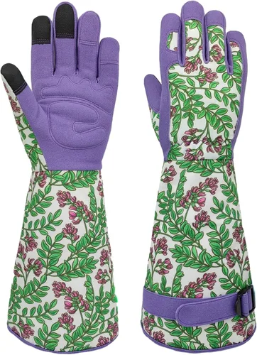 Vista 14 de Guantes Largos de Jardinería, Resistentes a Espinas y Pinchazos, Guantes Protectores para Rosas y Cactus para Jardinero, Regalos