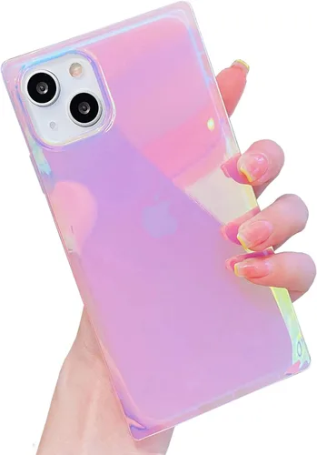 Vista 52 de Funda compatible con iPhone 14 Pro con borde rectangular, bonita funda protectora de lujo con pintura al óleo y flores para mujeres y niñas, funda