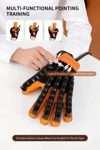 Vista 7 de Guantes robóticos de rehabilitación de terapia de calor para accidente cerebrovascular, hemiplejia, recuperación de manos, guante de robot calentado