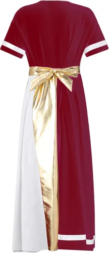 Vista 2 de JEATHA Vestido griego antiguo Toga para niños y niñas, disfraz de Halloween, senador romano, vestido de fiesta de cosplay, túnica larga