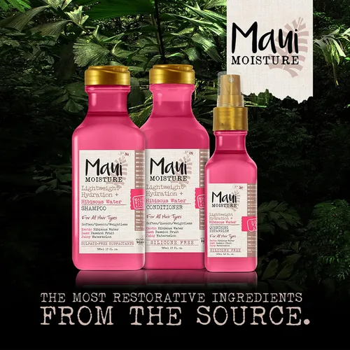 Vista 8 de Maui Moisture - Acondicionador de hidratación ligera + agua de hibisco, acondicionador nutritivo con aloe vera que suaviza y calma el cabello