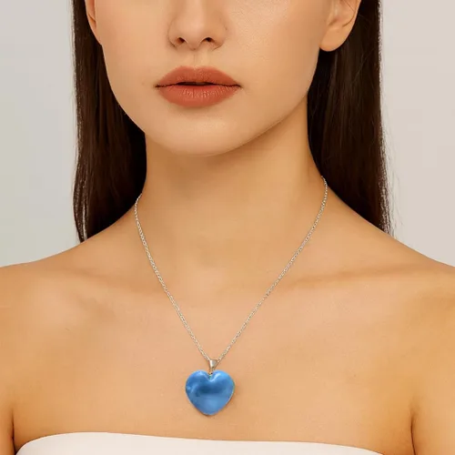 Vista 108 de Gempires Love - Collar con colgante de cristal de corazón para mujer, chapado en plata, cadena ajustable de 18 + 2 pulgadas