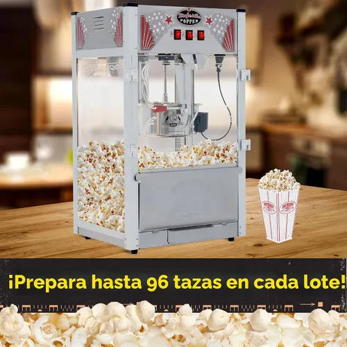 Vista 4 de Majestic - Máquina de palomitas de maíz, hervidor de acero inoxidable de 16 onzas que hace hasta 96 tazas, máquina eléctrica para hacer palomitas