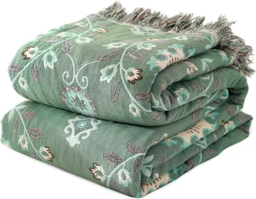 Vista 37 de LUTBM Manta bohemia para sofá de 50 x 60 pulgadas, 100% algodón, suave Animal-pájaro-a